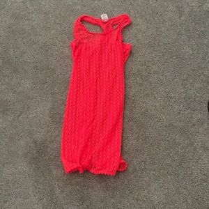 bright pink swimsuit cover up